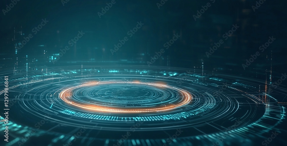 Aufkleber a futuristic digital interface showcasing intricate patterns and vibrant colors. this abstract desig