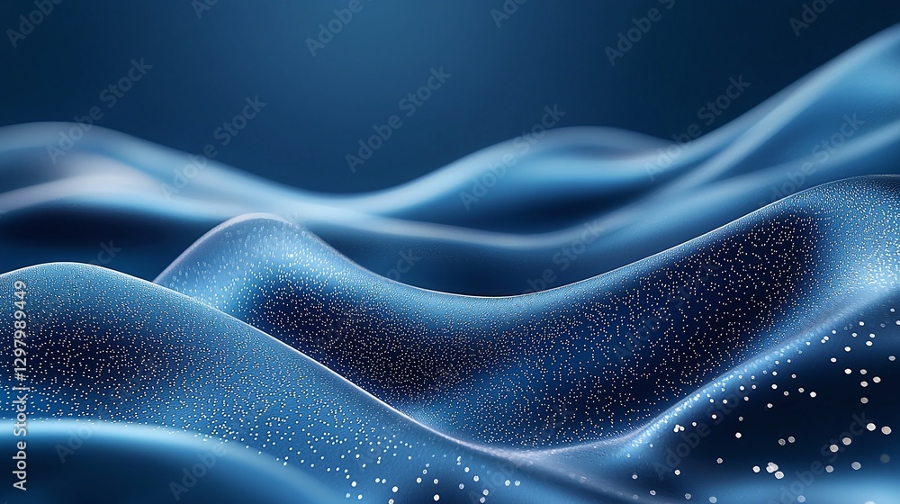 Aufkleber a mesmerizing close-up view of smooth, flowing waves with a gradient of deep blue and shimmering par