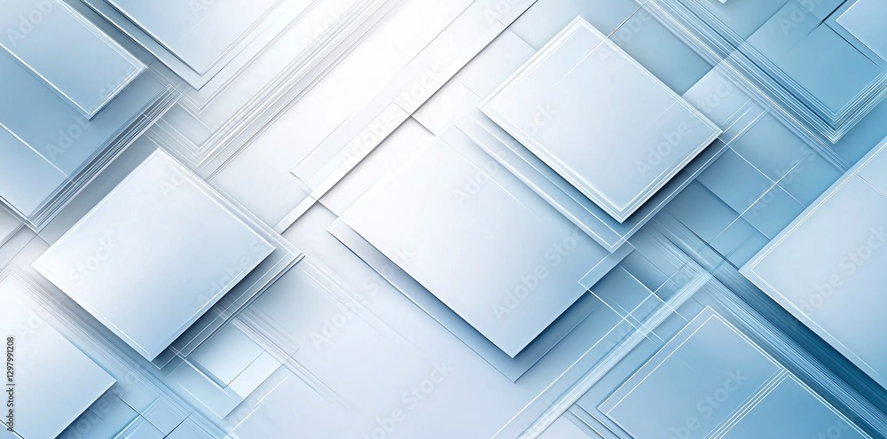 Aufkleber a modern abstract background featuring layered geometric shapes in varying shades of blue and white,
