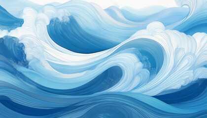 A gentle ocean wave pattern with soft blues and whites, evoking a calm and peaceful feel, capturing the serene beauty of the sea.
