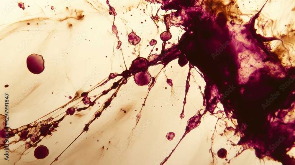 Poster abstract splashes of color on glossy paper