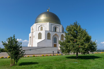 Bolgar, Tatarstan, Russia. Bolgar State Historical and Architectural Museum-Reserve. Memorial sign in honor of the adoption of Islam by the Volga Bulgars in 922