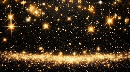Night sky with stars sparkling on black background