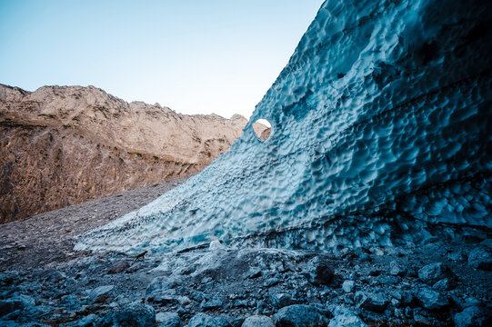 Close up of ice cave of Eiskapelle in Berchtesgaden
