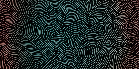 Fototapeta premium Abstract Teal And Orange Wave Pattern Background Texture A Modern Digital Art Design Featuring Curving Lines And Gradient Colors On A Dark