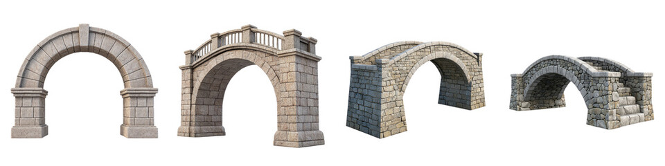 Ornate stone arched structures and architectural landmarks with intricate masonry design showcasing the traditional and vintage elements of historic buildings and constructions