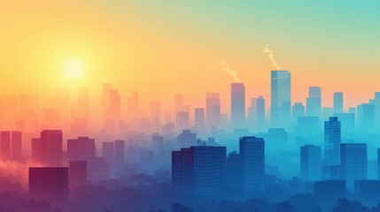 Fototapeta premium background air pollution and pm 2.5 over city