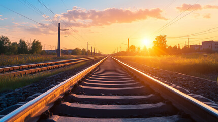 Fototapeta premium Ukrainian state-owned railway company, delivering high-quality railway services for passengers and businesses. Offering reliable connections across Ukraine with affordable tickets