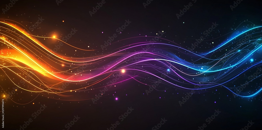 Poster a stunning abstract background showcasing vibrant waves of color. perfect for use in design projects
