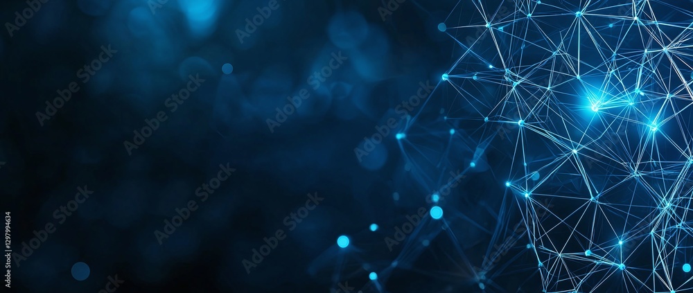 Poster a stunning abstract representation of interconnected lines and dots, symbolizing data flow and commu