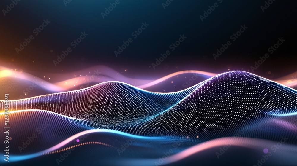 Poster a vibrant abstract background featuring flowing waves of color