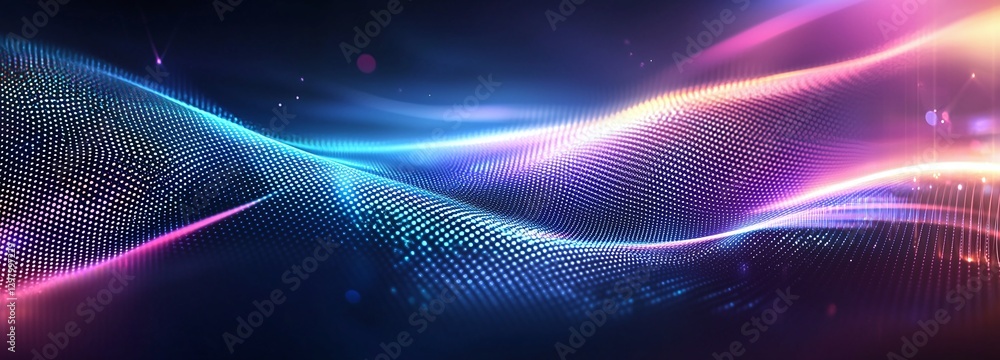 Aufkleber a vibrant and dynamic wave of colors and light, creating a futuristic appearance. perfect for techno