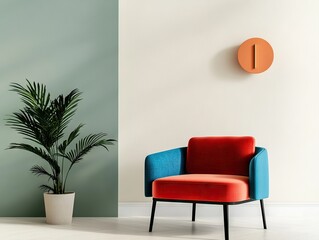 Vibrant modern chair design minimalist interior home decor contemporary space aesthetic viewpoint style concept