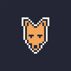 this is Dog face icon in pixel art with colorful color and this item good for presentations,stickers, icons, t shirt design,game asset,logo and your project.