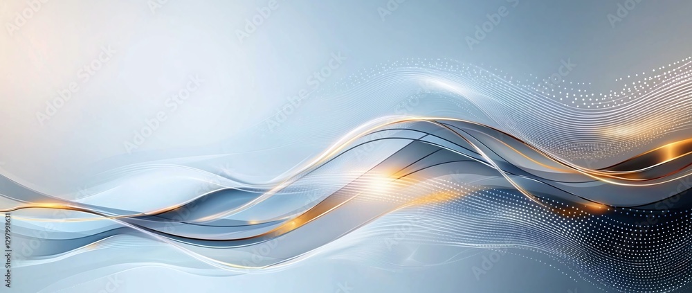 Poster a visually captivating abstract background featuring smooth waves and flowing lines in a gradient of