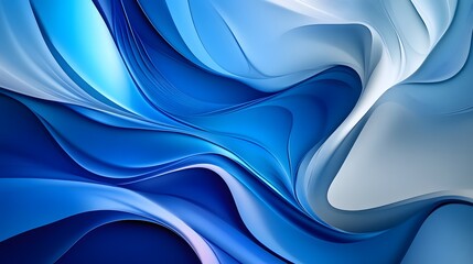 Obraz premium Abstract artwork featuring swirling blue shapes and gradients in motion