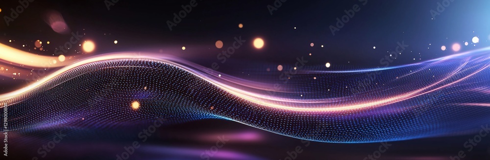 Poster abstract light trails create a mesmerizing background, blending colors and shapes. ideal for technol