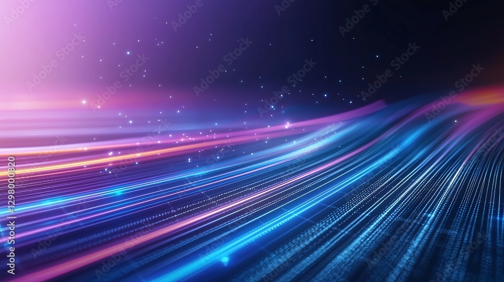 Poster abstract light trails create a vibrant, dynamic backdrop, showcasing energy and movement through viv