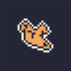 Fototapeta premium this is Dog face icon in pixel art with colorful color and this item good for presentations,stickers, icons, t shirt design,game asset,logo and your project.