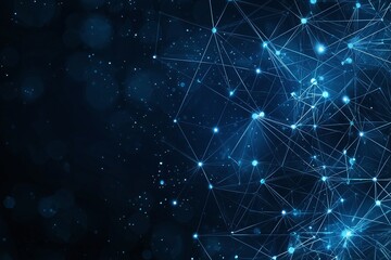 Abstract technology background showcasing interconnected lines and glowing nodes in a dark setting, representing digital networks and high-tech communications