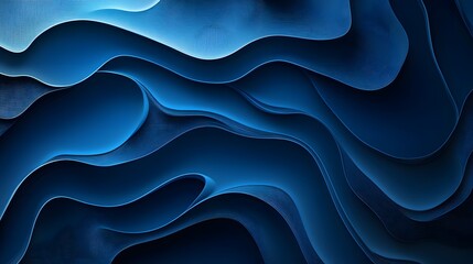 Obraz premium Abstract image of layered blue ribbons with wave like shapes