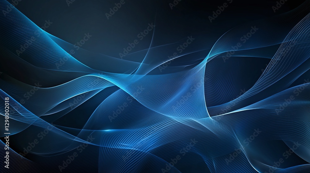 Poster an abstract blue wave pattern that creates a sense of fluidity and motion. the smooth curves and gra