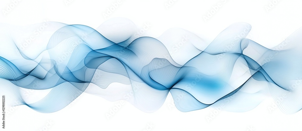 Poster an abstract design featuring flowing blue waves with a translucent touch. perfect for backgrounds, d