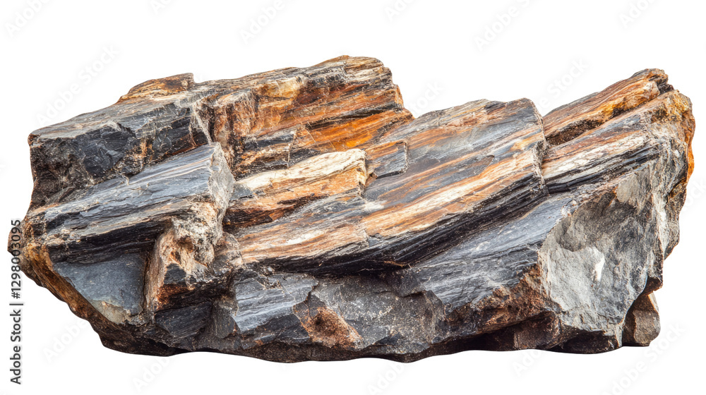 Aufkleber petrified wood formation: a close-up capture of a petrified wood formation showcases the intricate, 