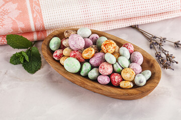 Sweet glazed peanut candy heap