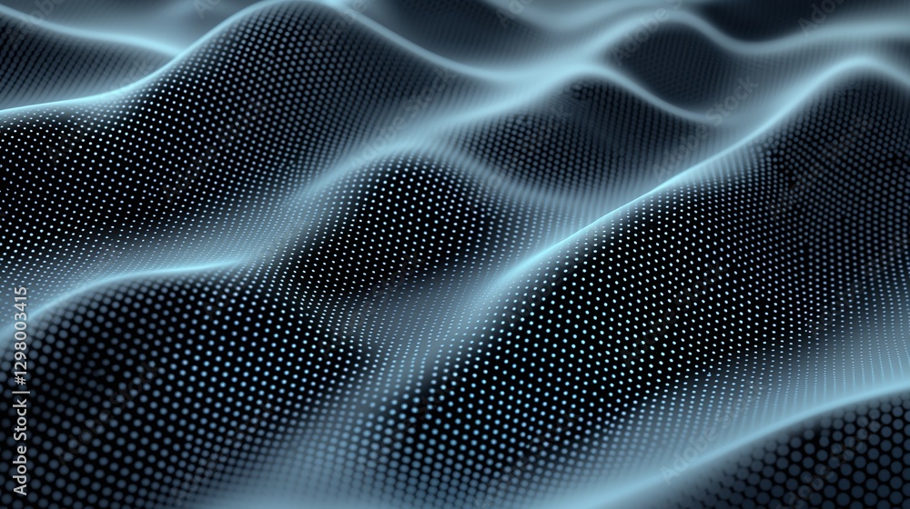 Poster an abstract representation of flowing digital waves, illustrating the concept of data movement and t