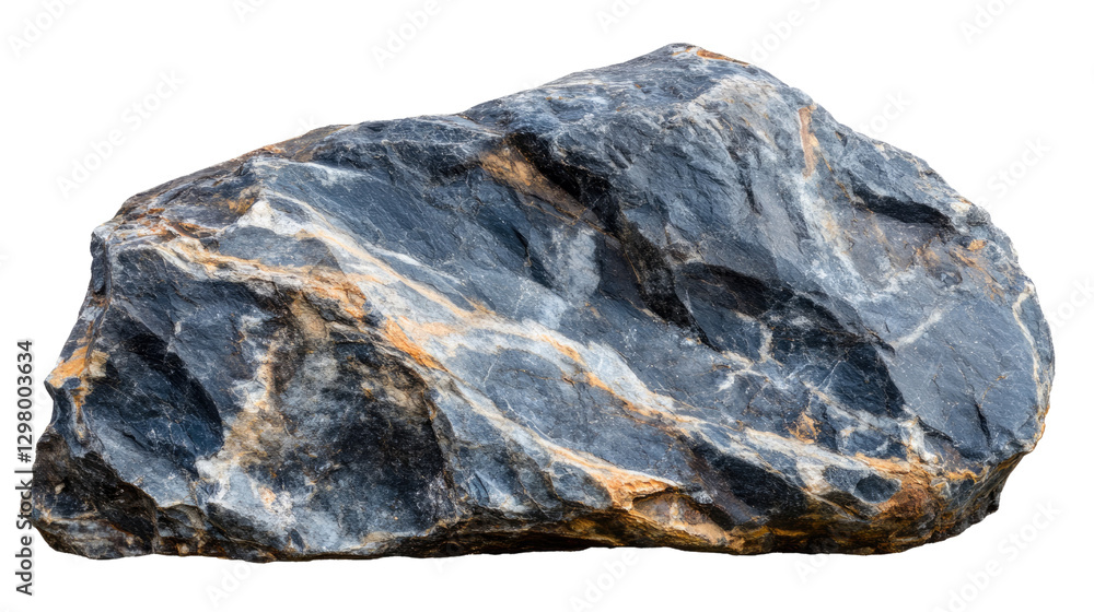 Aufkleber textured stone: close-up of a rough-hewn, textured stone showing intricate patterns and variations i