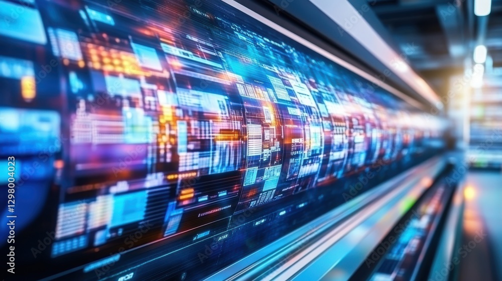 Poster futuristic digital display systems in abstract design