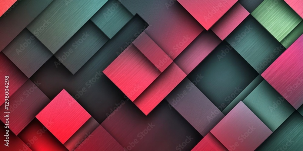 Poster colorful layered squares create a modern dimensional abstract pattern