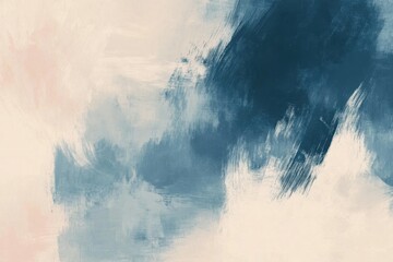 Abstract Blue And Beige Painting With Dynamic Brushstrokes And Textured Background A Modern Contemporary Artwork Featuring A Serene And Tranquil
