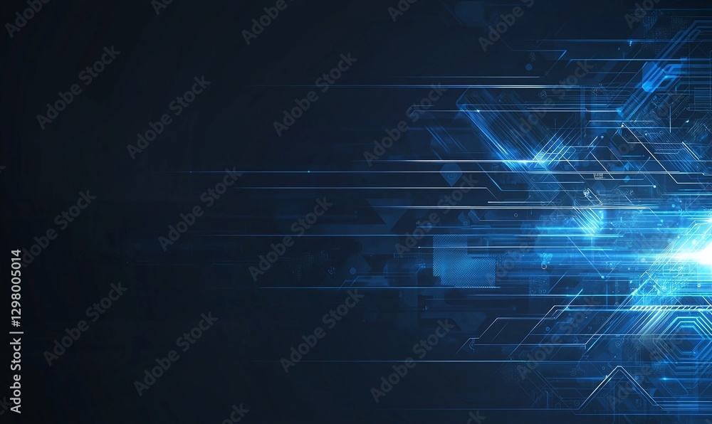 Poster futuristic abstract background showcasing blue and black digital patterns. perfect for illustrating 