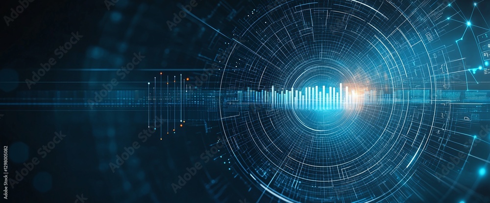 Aufkleber futuristic abstract digital background with glowing lines, geometric patterns, and a high-tech desig
