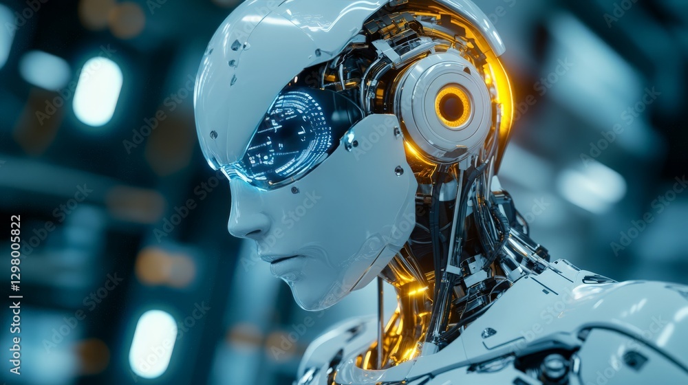 Aufkleber ecu-based cybernetic enhancements monitoring bio-mechanical systems in futuristic robotics