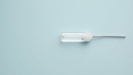 Fototapeta premium Biosensor. Ampoule Menopause kit Insulin pen Volume expander Baby nasal aspirator Boric acid suppositories 5strands Inito premom Wyndly Clear glass dropper bottle with transparent liquid and silver c