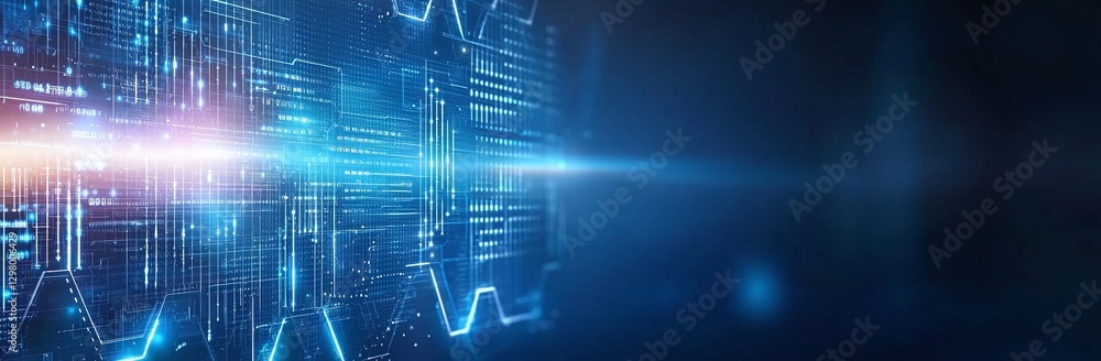 Poster futuristic digital technology background showcasing abstract lines and circuitry, perfect for themes