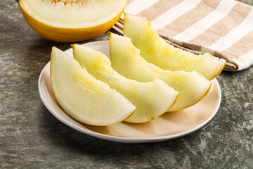 Sweet juicy ripe melon slices