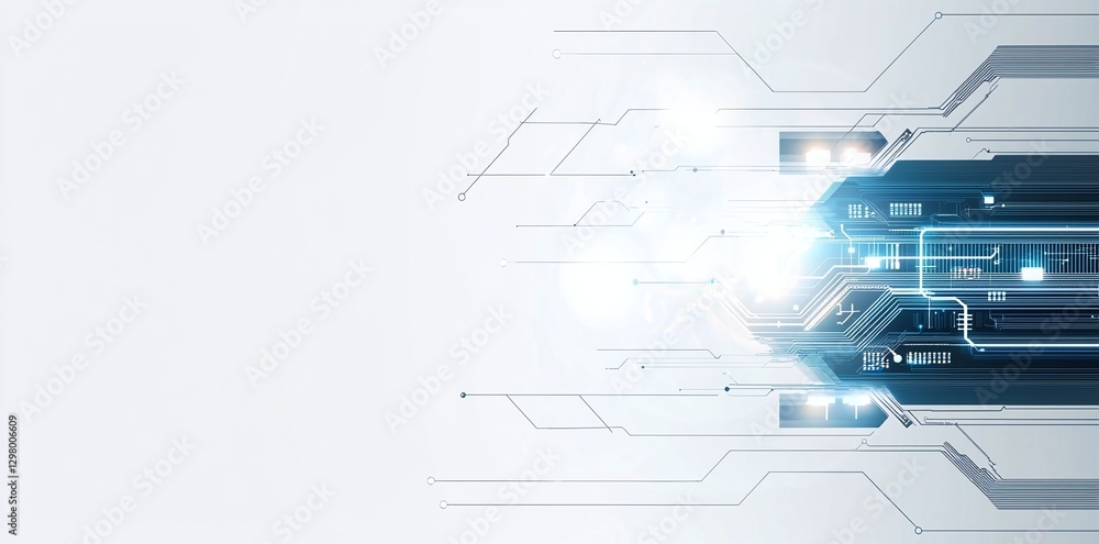 Poster futuristic technology background featuring glowing circuits and digital patterns, ideal for showcasi
