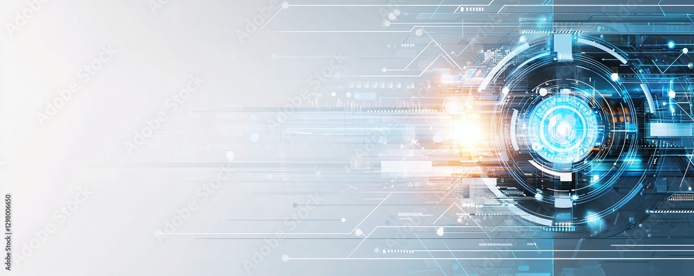 Poster futuristic technology background featuring glowing circuits and abstract digital patterns