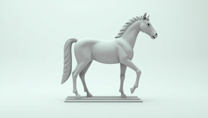 Clothes Horse. White knight chess piece isolated on white background,