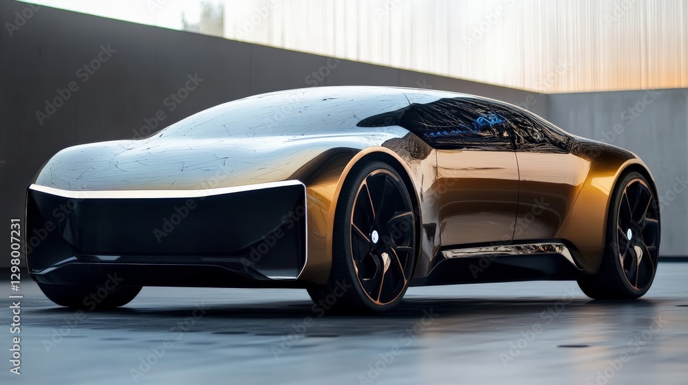 Poster futuristic ecu with neural network processing for next-gen electric vehicle control systems