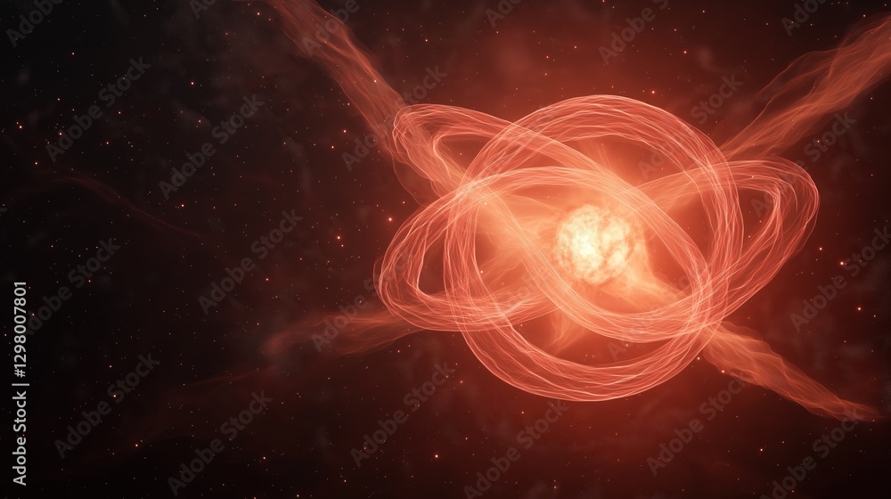 Poster abstract digital art piece that appears to be a representation of a celestial object. the background