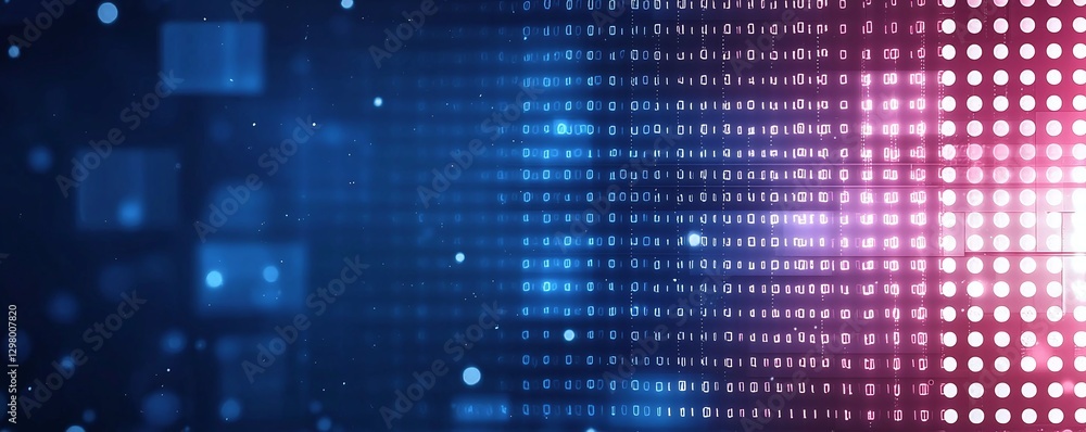 Poster this vibrant abstract background features a dazzling array of dots in blue and pink hues, creating a