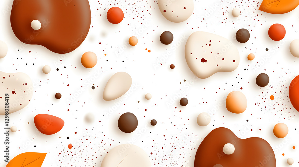 Poster abstract shapes and colors on a white background with a playful design