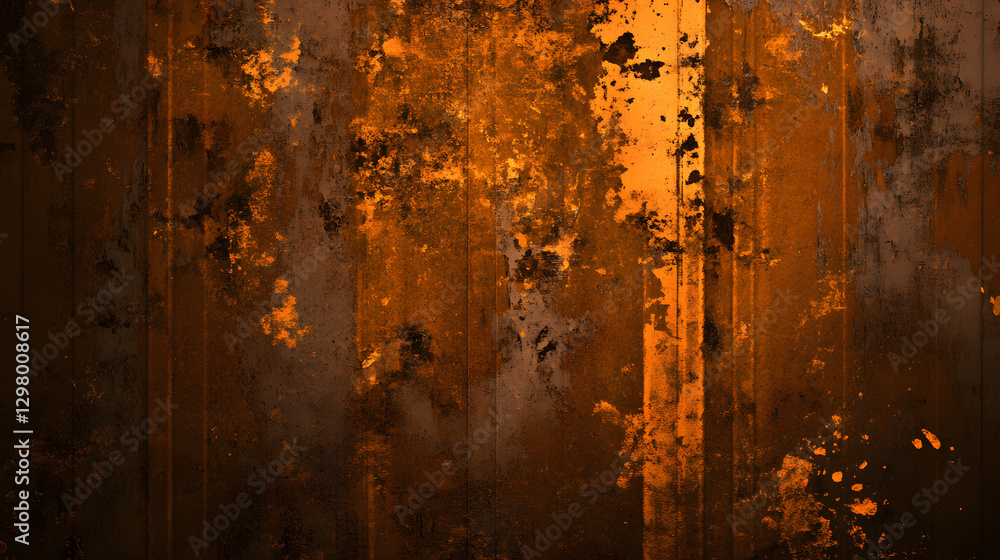 Aufkleber Rusty orange textured background with abstract patterns