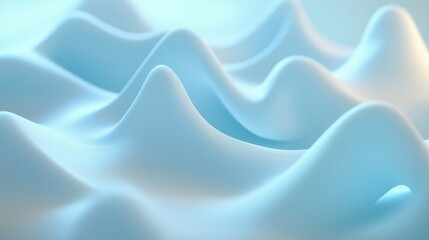 Obraz premium Close-up of a group of wavy, abstract shapes in a light blue color. the shapes are arranged in a way that creates a sense of depth and dimension, with each shape having a smooth, wavy surface.