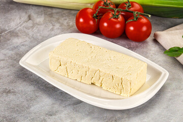 Soya vegan tofu cheese brick